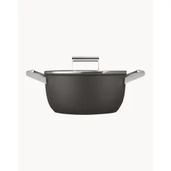 Smeg Garnki>Garnek Z Powloka Zapobiegajaca Przywieraniu Z Pokrywka 50'S Style