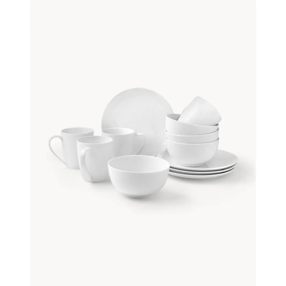 * Kolekcje Naczyń>Komplet Naczyń Sniadaniowych Z Porcelany Delight Classic, Dla 4 Osob (12 Elem.)