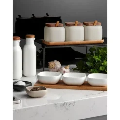 Ladelle Przechowywanie W Kuchni>Komplet Pojemnikow Do Przechowywania Z Porcelany I Drewna Akacjowego Essentials, 7 Elem.