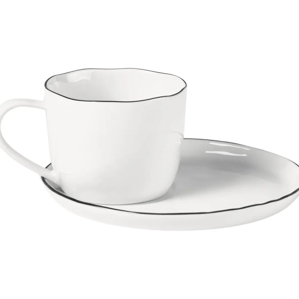 Broste Copenhagen Kolekcje Naczyń>Komplet Recznie Wykonanych Naczyń Sniadaniowych Z Porcelany Salt, Dla 4 Osob (16 Elem.)