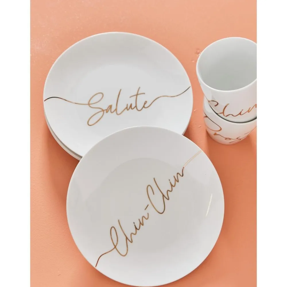 * Talerze>Komplet Talerzy Sniadaniowych Z Porcelany Cheers, 4 Elem.