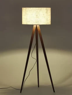 Cheap Lampa Podlogowa Trojnog Z Litego Drewna W Stylu Scandi Jake Lampy Na Trójnogu