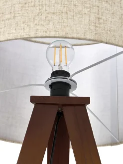 Cheap Lampa Podlogowa Trojnog Z Litego Drewna W Stylu Scandi Jake Lampy Na Trójnogu