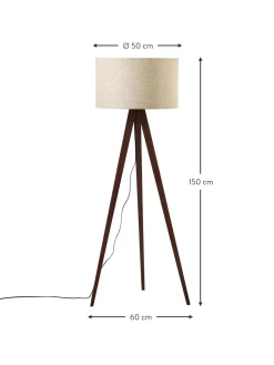 Cheap Lampa Podlogowa Trojnog Z Litego Drewna W Stylu Scandi Jake Lampy Na Trójnogu