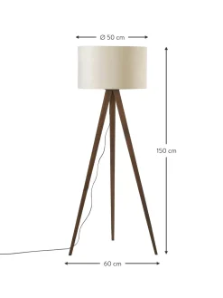 Discount Lampa Podlogowa Trojnog Z Litego Drewna W Stylu Scandi Jake Lampy Na Trójnogu