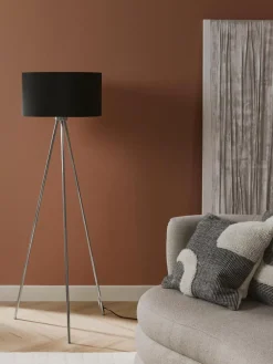 Clearance Lampa Podlogowa Trojnog Z Kloszem Z Tkaniny Cella Lampy Na Trójnogu