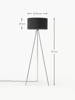 Clearance Lampa Podlogowa Trojnog Z Kloszem Z Tkaniny Cella Lampy Na Trójnogu