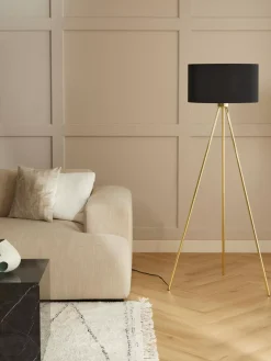 Best Lampa Podlogowa Trojnog Z Kloszem Z Tkaniny Cella Lampy Na Trójnogu