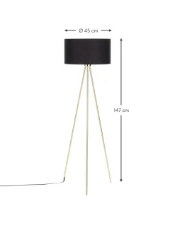 Best Lampa Podlogowa Trojnog Z Kloszem Z Tkaniny Cella Lampy Na Trójnogu
