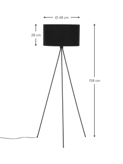 Discount Lampa Podlogowa Trojnog Z Kloszem Z Tkaniny Cella Lampy Na Trójnogu