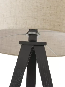 Hot Lampa Podlogowa Trojnog Z Litego Drewna W Stylu Scandi Jake Lampy Na Trójnogu