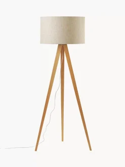 Shop Lampa Podlogowa Trojnog Z Litego Drewna W Stylu Scandi Jake Lampy Na Trójnogu