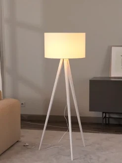 New Lampa Podlogowa Trojnog Z Litego Drewna W Stylu Scandi Jake Lampy Na Trójnogu