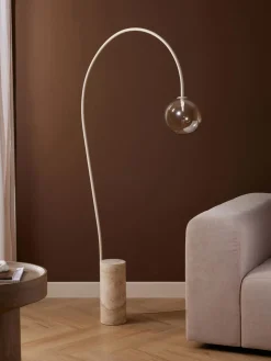 Online Lampa Podlogowa Z Podstawa Z Trawertynu Cora Lampy Do Czytania
