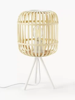New Lampa Stołowa Trojnog Z Drewna Bambusowego Adam Lampki Nocne