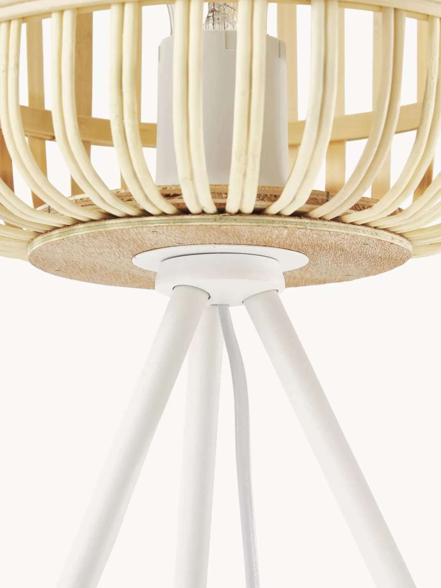 New Lampa Stołowa Trojnog Z Drewna Bambusowego Adam Lampki Nocne