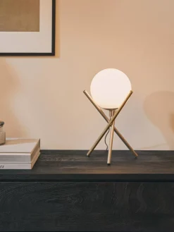 Best Lampa Stołowa Trojnog Ze Szklanym Kloszem Erik Lampki Nocne