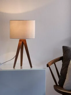 New Lampa Stołowa Z Drewna Debowego Kullen Lampki Nocne