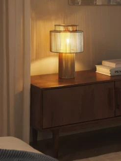 Cheap Lampa Stołowa Z Lnianych Wlokien Lace Lampki Nocne