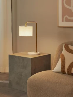 Outlet Lampa Stołowa Z Marmurowa Podstawa Montreal Lampki Nocne