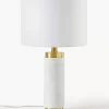 New Lampa Stołowa Z Marmurowa Podstawa W Stylu Glam Miranda Lampki Nocne