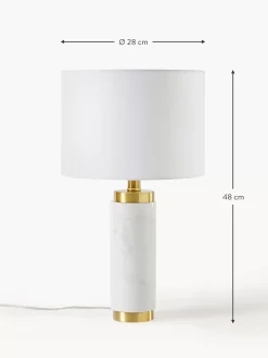 New Lampa Stołowa Z Marmurowa Podstawa W Stylu Glam Miranda Lampki Nocne