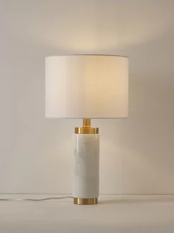 New Lampa Stołowa Z Marmurowa Podstawa W Stylu Glam Miranda Lampki Nocne