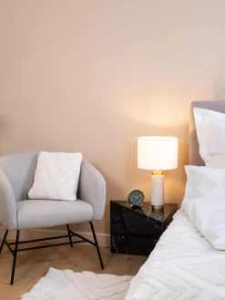 New Lampa Stołowa Z Marmurowa Podstawa W Stylu Glam Miranda Lampki Nocne