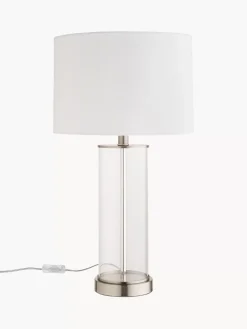 Flash Sale Lampa Stołowa Ze Szkla I Lnu Abigail Lampki Nocne