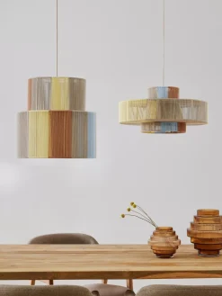 Store Lampa Wiszaca Z Wlokna Lnianego Lace Lampy Wiszące