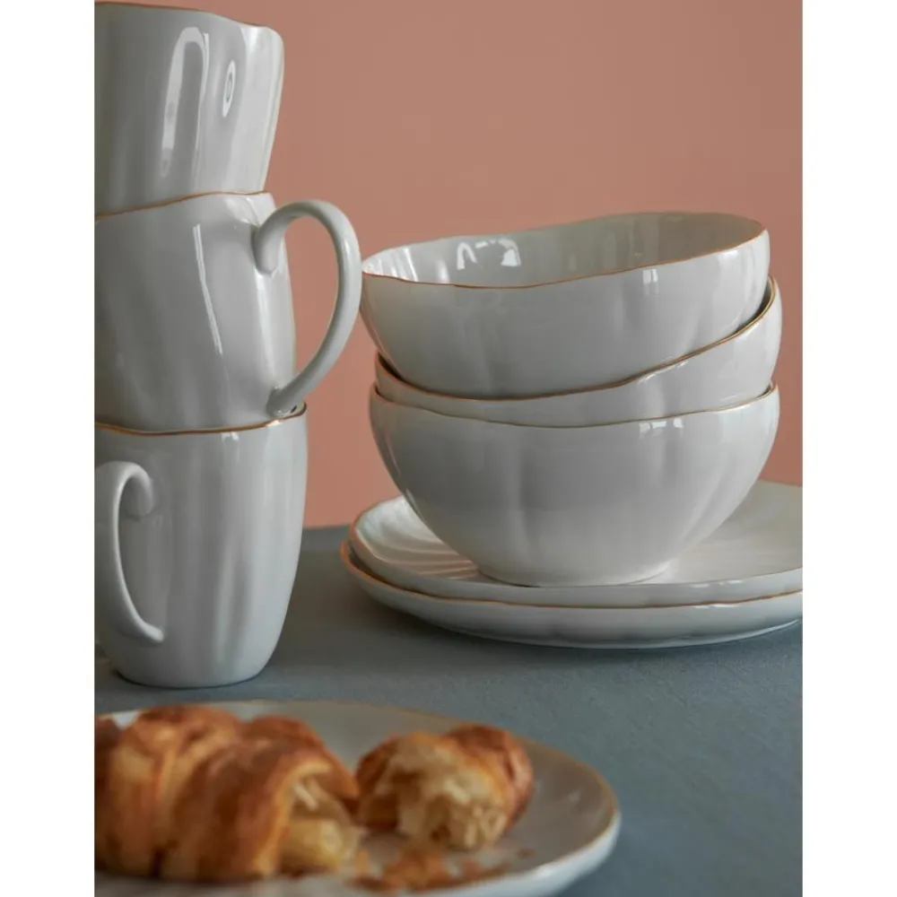 * Kolekcje Naczyń>Miseczka Z Porcelany Z Reliefem Sali, 2 Szt.