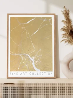 Flash Sale Oprawiony Druk Cyfrowy Gold Marble Obrazy I Grafiki