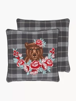 Best Poszewka Na Poduszke Z Haftem Bear Poduszki Dekoracyjne