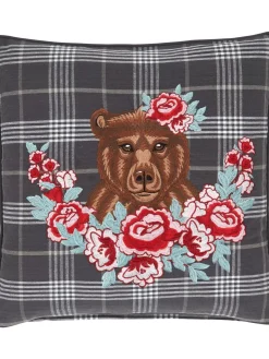 Best Poszewka Na Poduszke Z Haftem Bear Poduszki Dekoracyjne