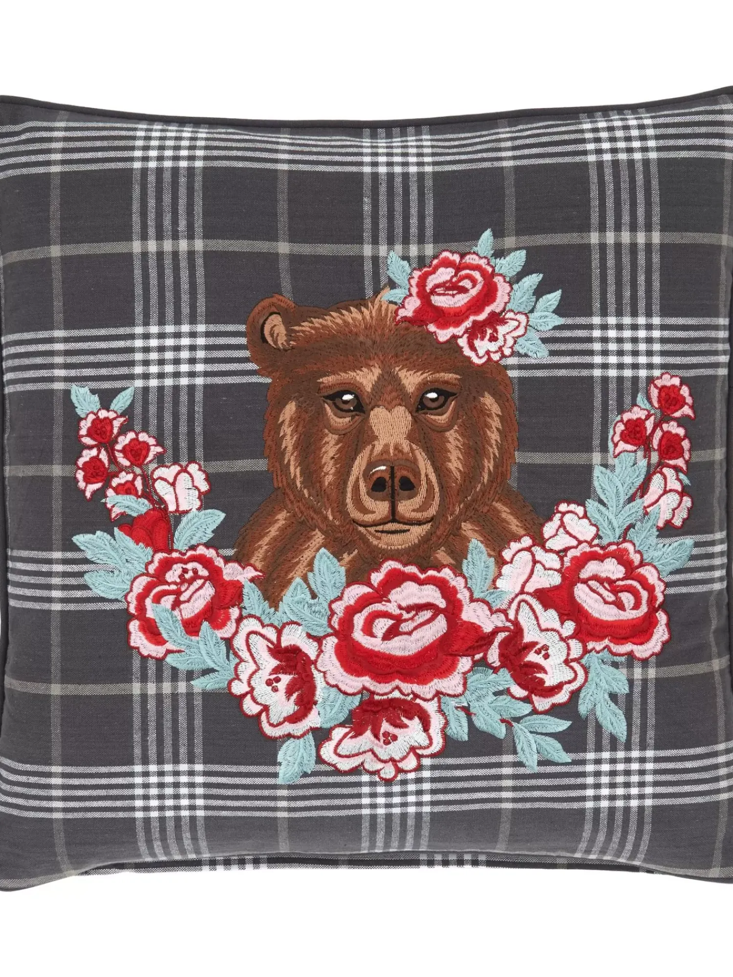 Best Poszewka Na Poduszke Z Haftem Bear Poduszki Dekoracyjne