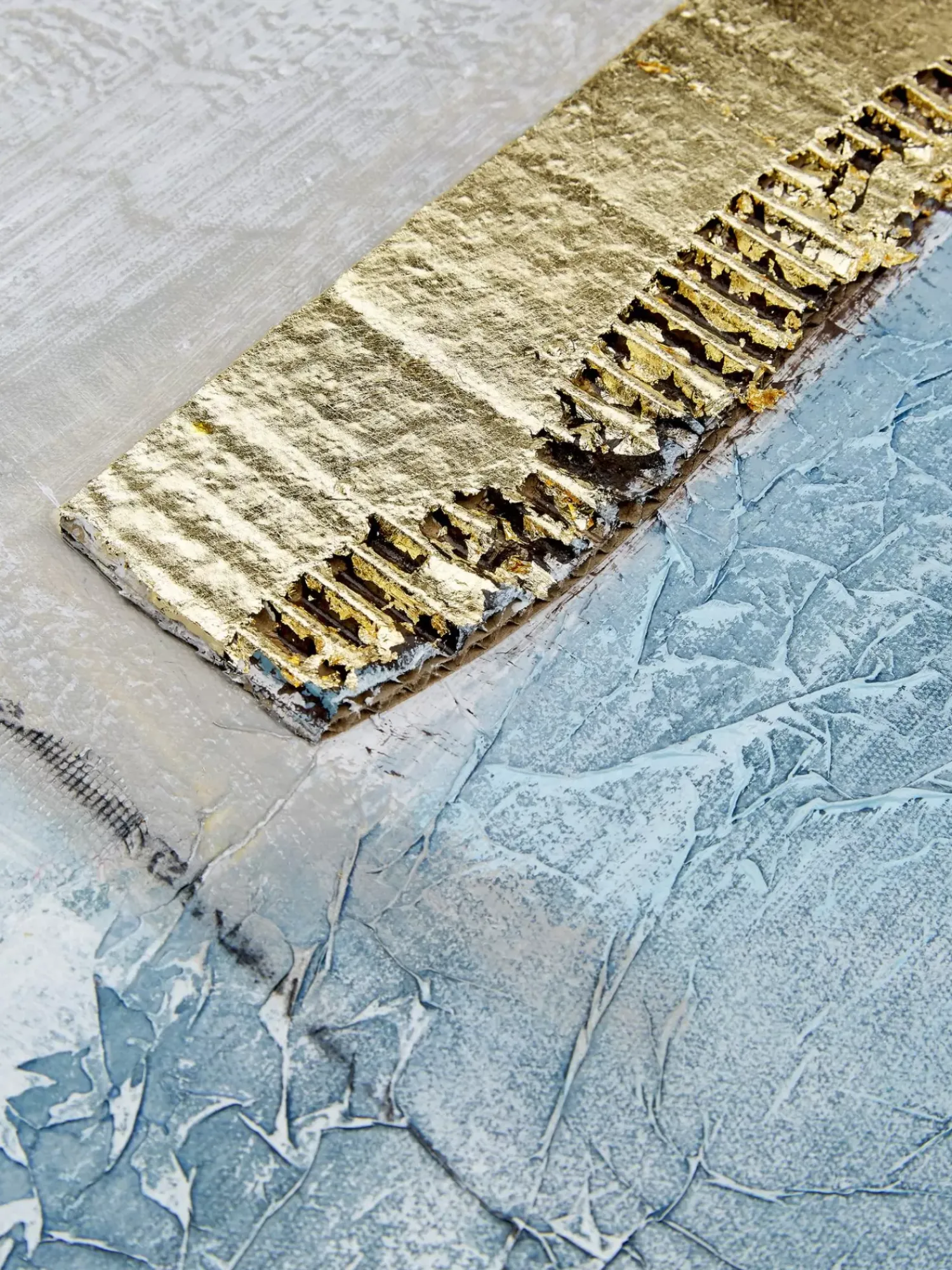 Online Recznie Malowany Druk Na Płótnie Golden Blue Ii Obrazy Na Płótnie