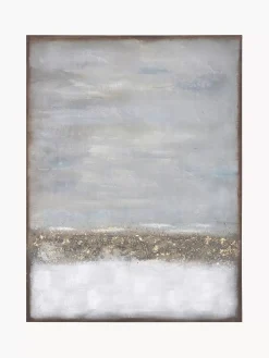 Clearance Recznie Malowany Obraz Na Płótnie W Drewnianej Ramie Abstract Horizon Obrazy Na Płótnie
