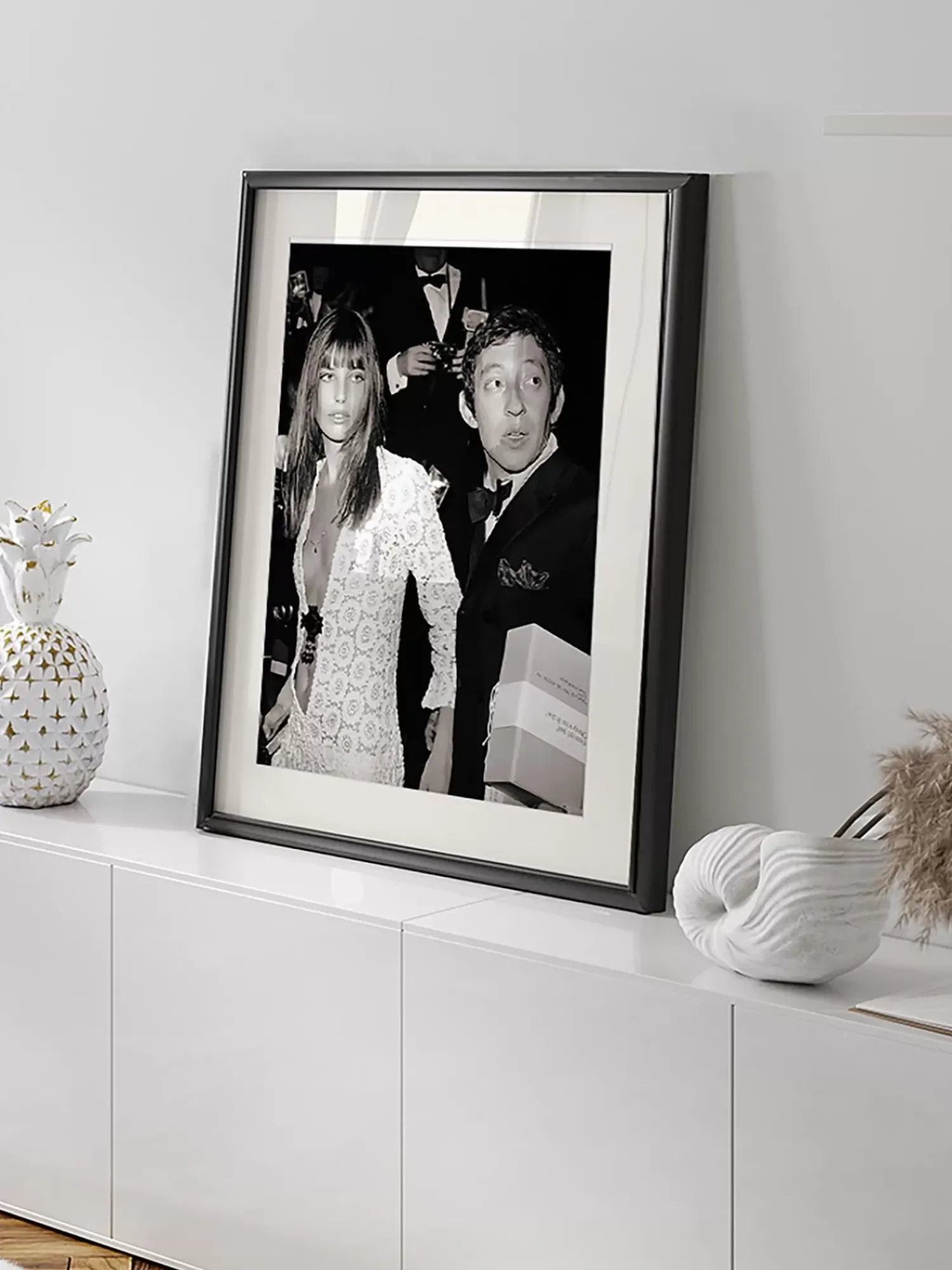 Outlet Recznie Wykonany Oprawiony Druk Cyfrowy Serge Gainsbourg & Jane Birkin Obrazy I Grafiki