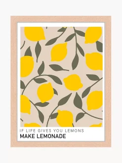 Shop Recznie Wykonany Oprawiony Druk Cyfrowy Make Lemonade Obrazy I Grafiki