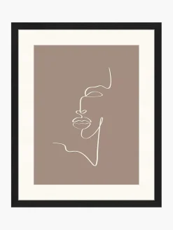 Store Recznie Wykonany Oprawiony Druk Cyfrowy Minimal Line Face Obrazy I Grafiki