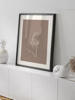 Store Recznie Wykonany Oprawiony Druk Cyfrowy Minimal Line Face Obrazy I Grafiki
