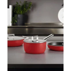 Smeg Garnki>Rondel Z Powloka Zapobiegajaca Przywieraniu Z Pokrywka 50'S Style