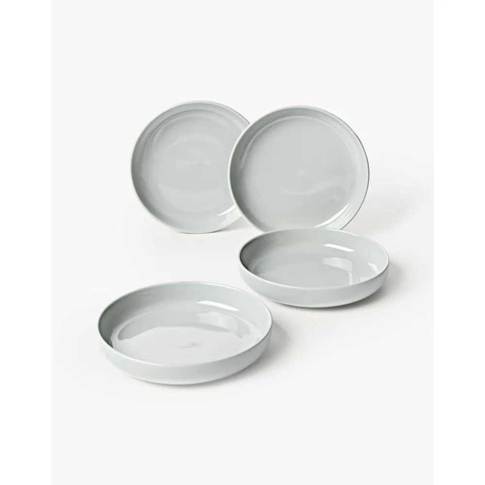 * Kolekcje Naczyń>Talerz Gleboki Z Porcelany Nessa, 4 Szt.